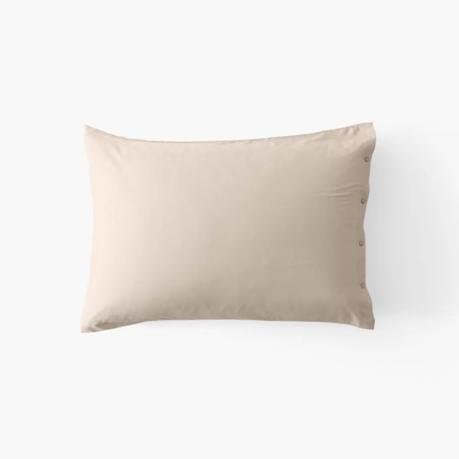 Carré Blanc Coffrets Cadeaux | Taies D’oreiller | Taie d'oreiller rectangulaire satin de coton bio lavé Quartz dune