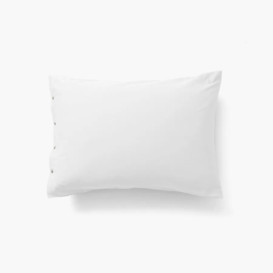 Carré Blanc Taies D’oreiller | Taie d'oreiller rectangulaire satin de coton lavé bio Quartz blanc
