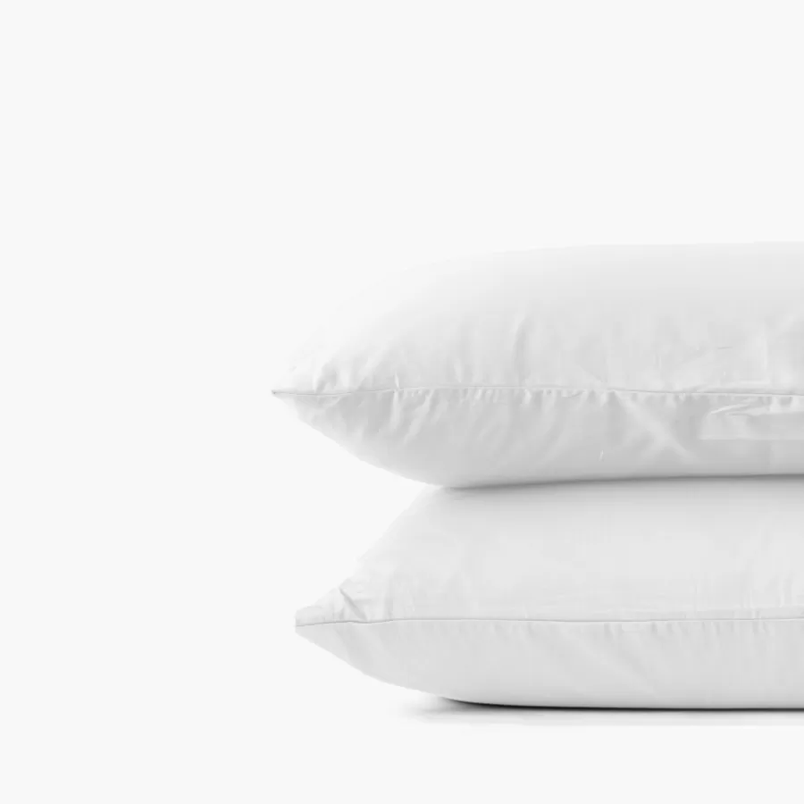 Carré Blanc Taies D’oreiller | Taie d'oreiller rectangulaire satin de coton lavé bio Quartz blanc