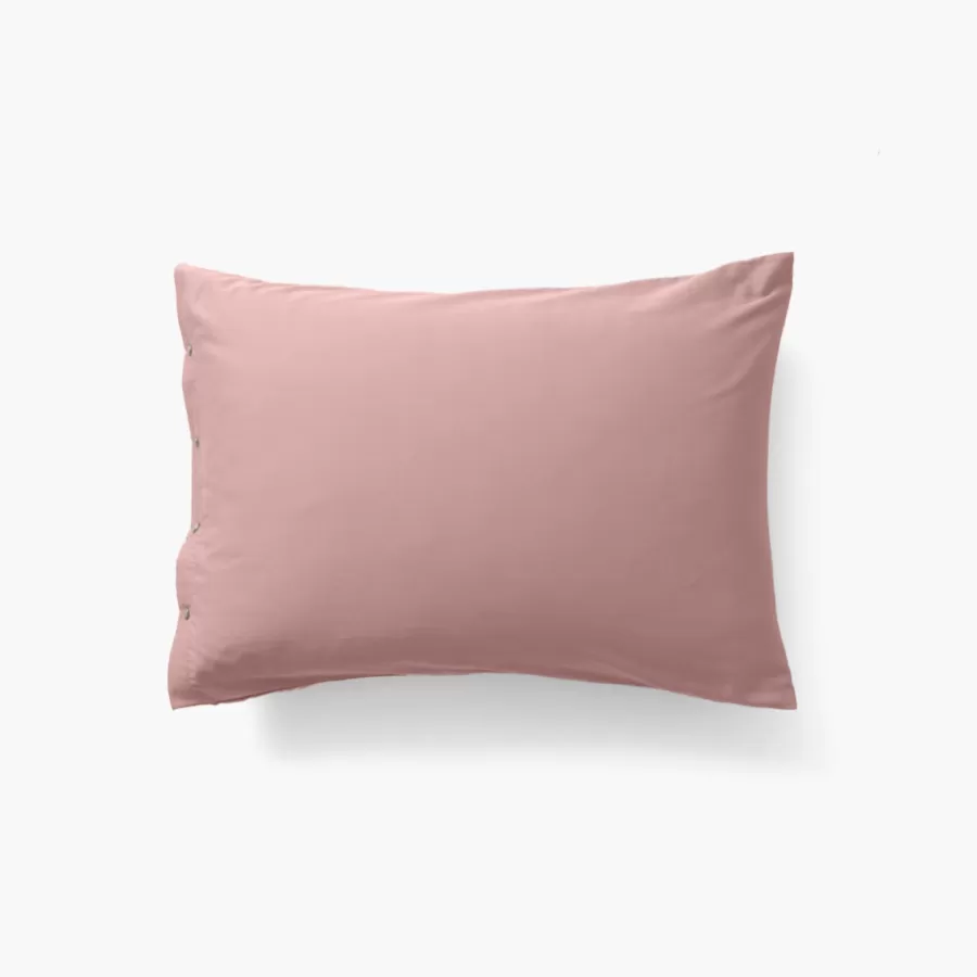 Carré Blanc Taies D’oreiller | Taie d'oreiller rectangulaire satin de coton lavé bio Quartz blush