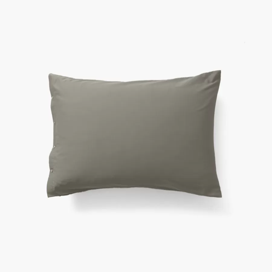 Carré Blanc Taies D’oreiller | Taie d'oreiller rectangulaire satin de coton lavé biologique Quartz jade