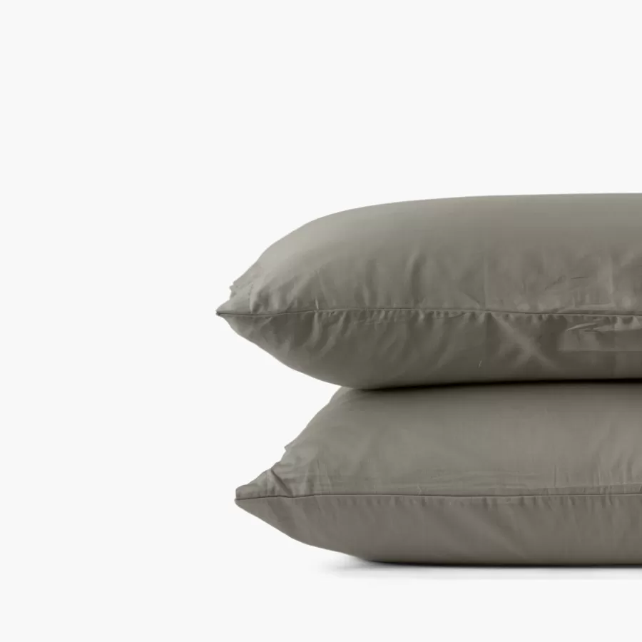 Carré Blanc Taies D’oreiller | Taie d'oreiller rectangulaire satin de coton lavé biologique Quartz jade