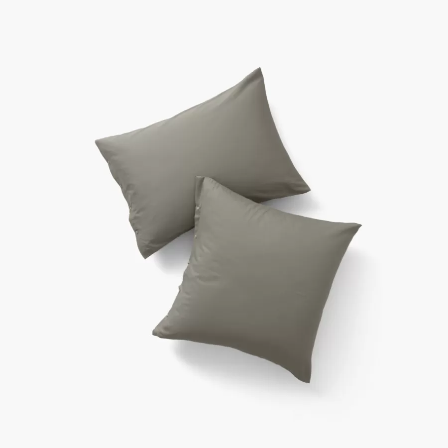 Carré Blanc Taies D’oreiller | Taie d'oreiller rectangulaire satin de coton lavé biologique Quartz jade