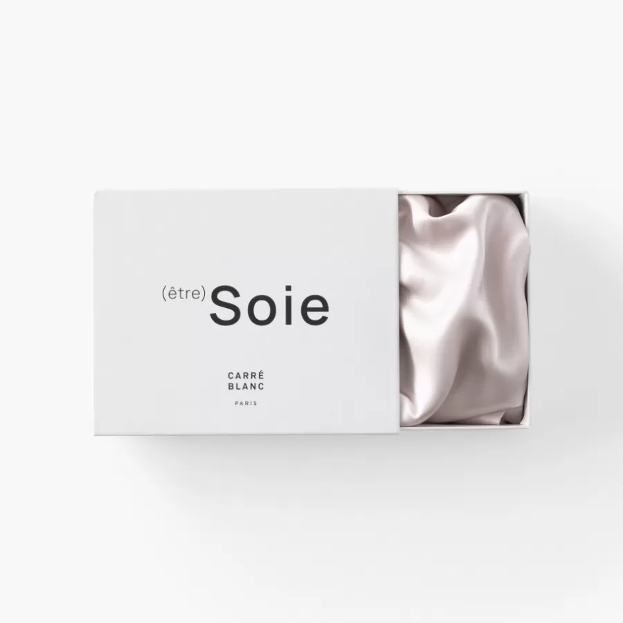 Carré Blanc Coffrets Cadeaux | Capsule Soienew | Taie d'oreiller rectangulaire soie de mûrier Beauté rose poudré