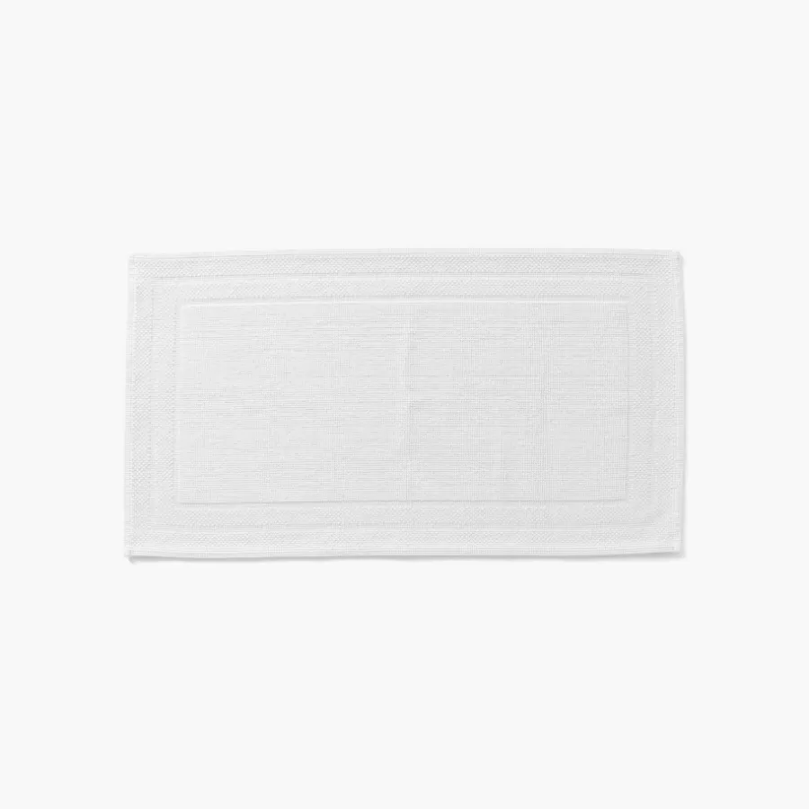 Carré Blanc Tapis De Bain | Tapis de bain bouclette de coton biologique Source blanc