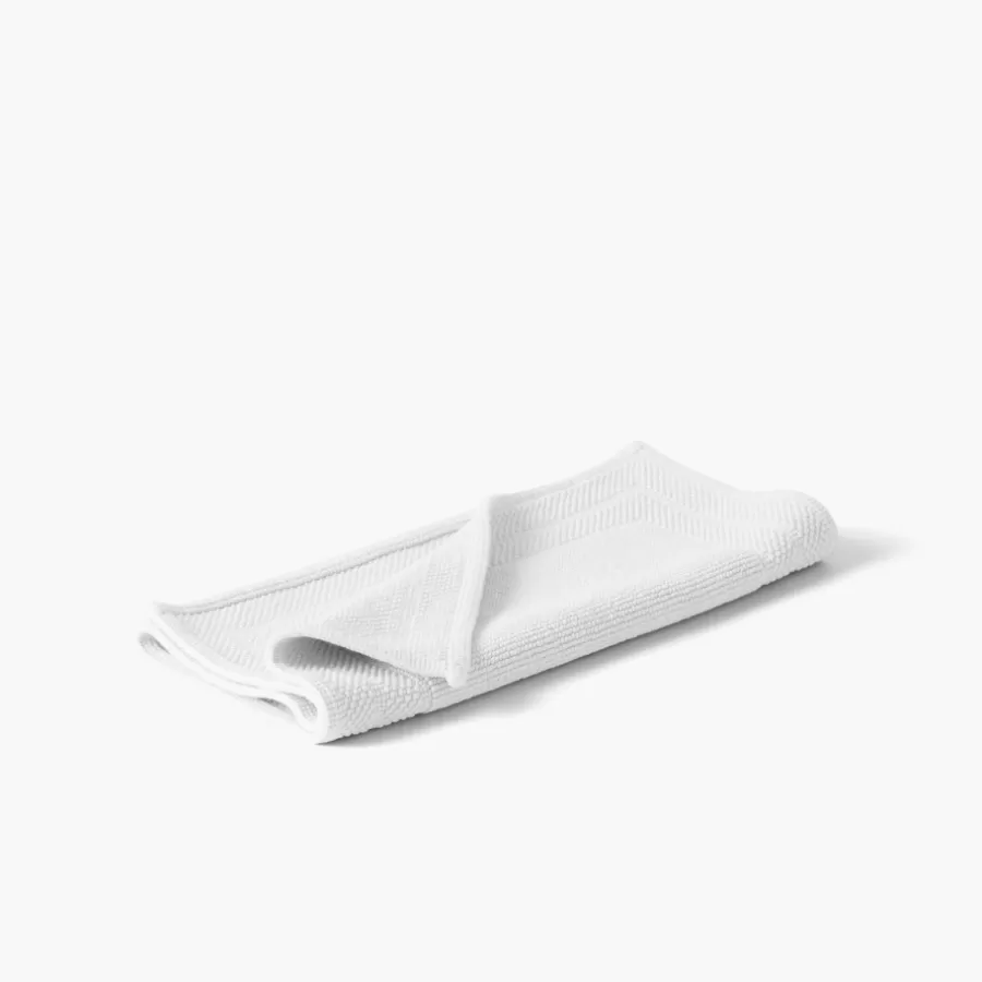 Carré Blanc Tapis De Bain | Tapis de bain bouclette de coton biologique Source blanc