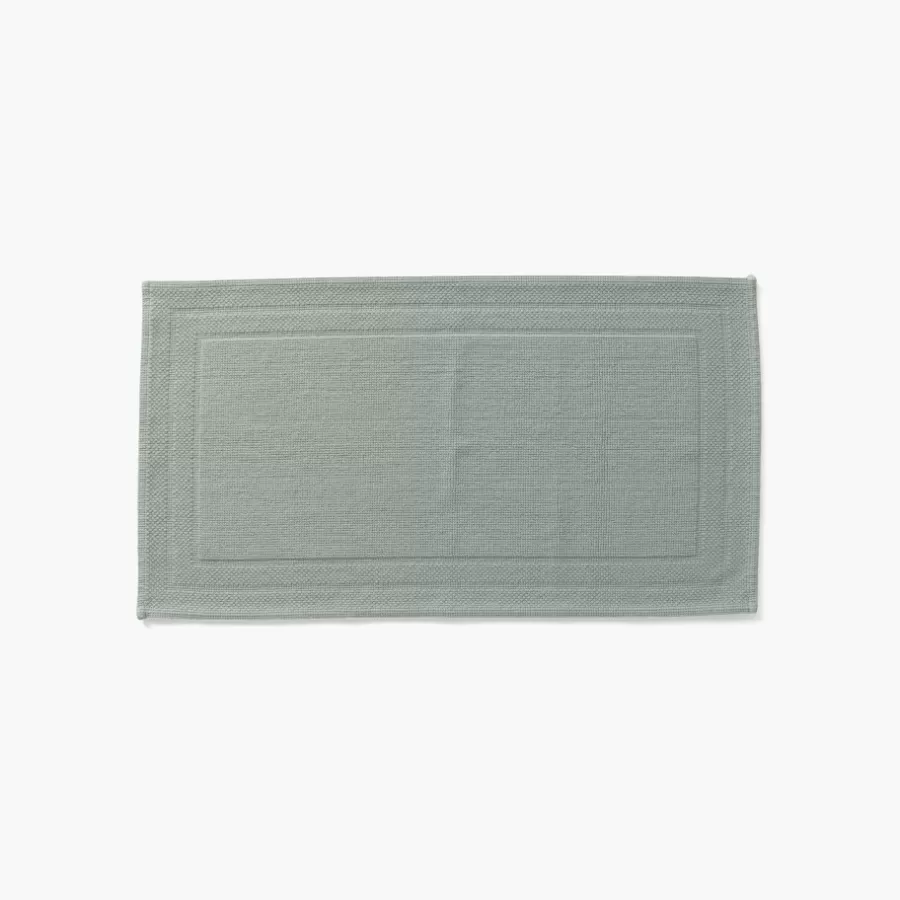 Carré Blanc Tapis De Bain | Tapis de bain bouclette de coton biologique Source lichen