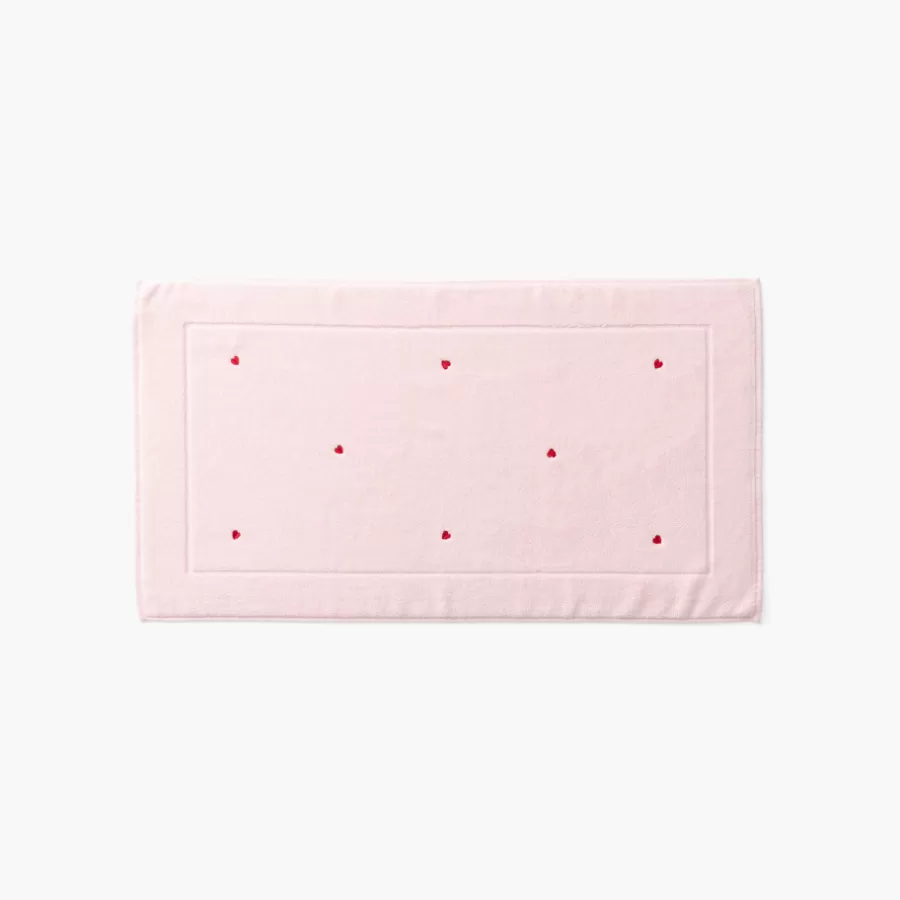 Carré Blanc Tapis De Bain | Tapis de bain coton Adore dragée