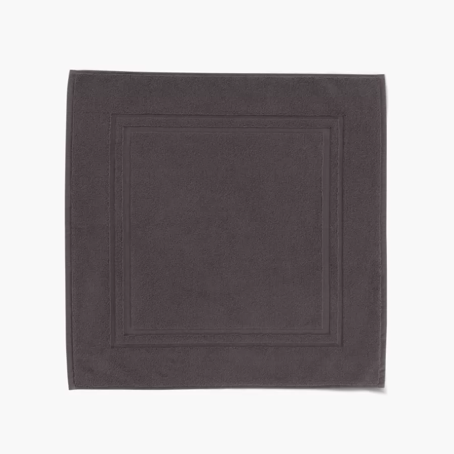 Carré Blanc Tapis De Bain | Tapis de bain coton Lola II anthracite