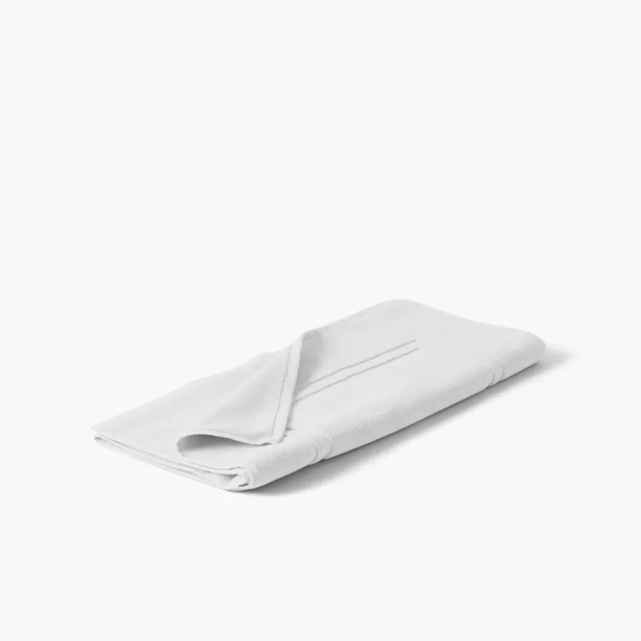 Carré Blanc Tapis De Bain | Tapis de bain coton Lola II blanc