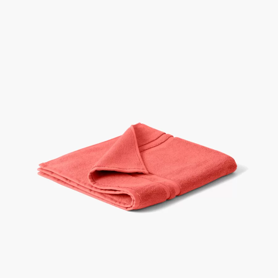 Carré Blanc Tapis De Bain | Tapis de bain coton Lola II corail