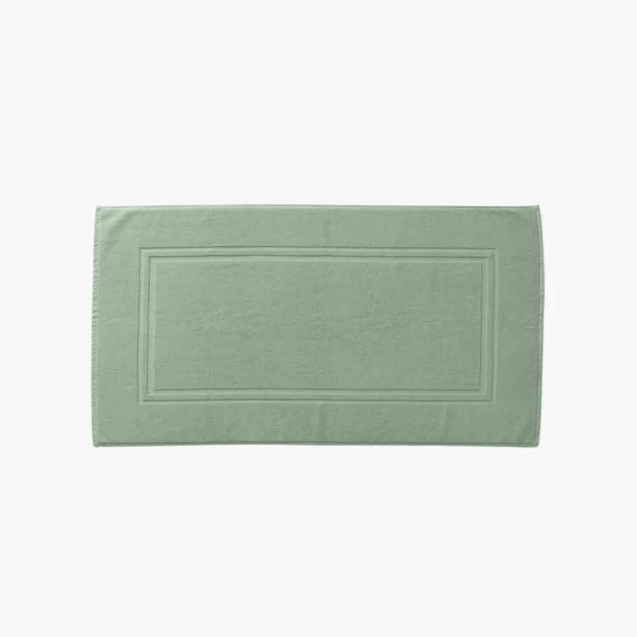 Carré Blanc Tapis De Bain | Tapis de bain coton Lola II sauge