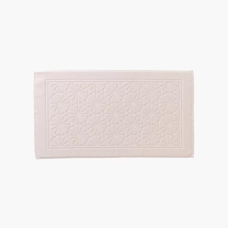 Carré Blanc Tapis De Bain | Tapis de bain coton Lotus rosée