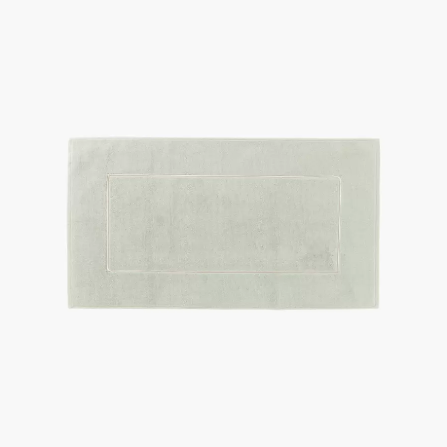 Carré Blanc Tapis De Bain | Tapis de bain coton Pampa II jade