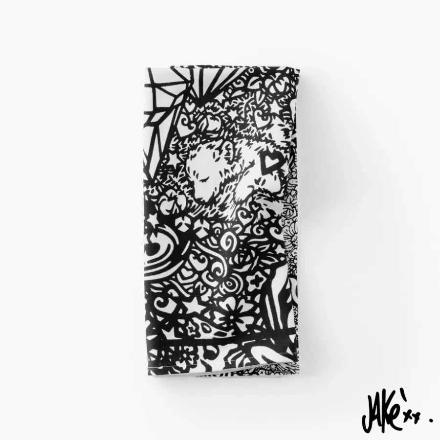 Carré Blanc Torchons & Essuie-mains | Coffrets Cadeaux | Torchon de cuisine coton Jakè x noir